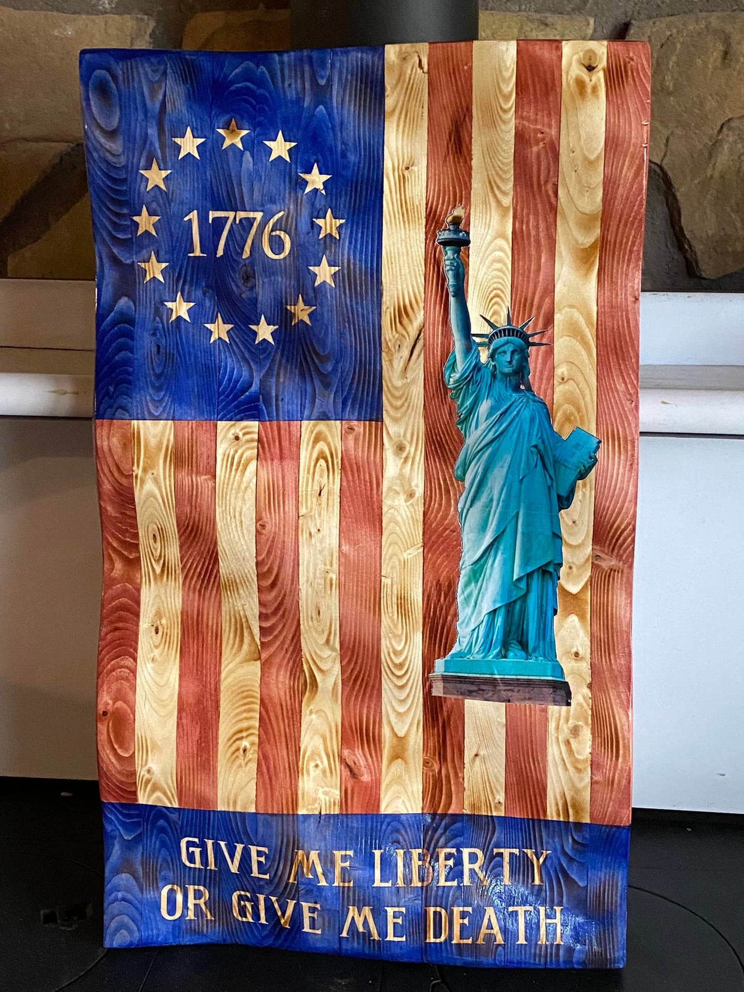 Wavy "Give Me Liberty" Flag