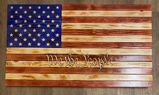 Flat American Flag with We The People (centered)