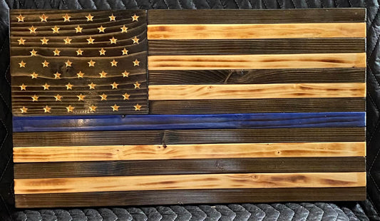 Flat Blue-line American Flag