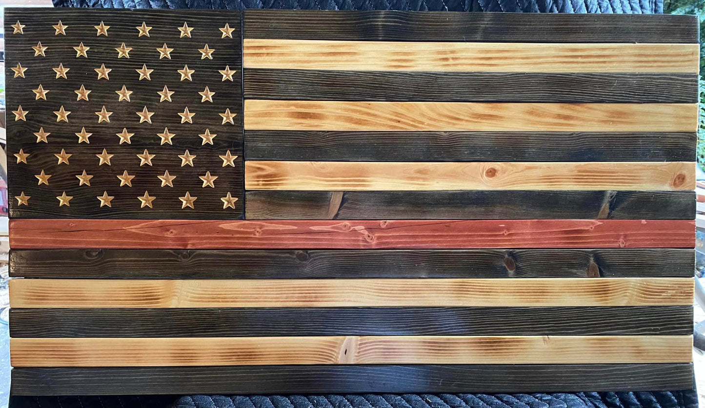 Flat Red-line American Flag